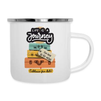 Life is a journey - Emaille-Tasse - Weiß - Rechts
