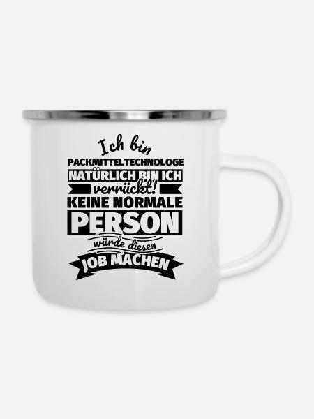 Packmitteltechnologe Geschenke - Emaille-Tasse - Weiß