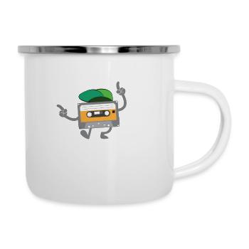 Mein Offizielles 90er Schlafshirt - Kassette - Emaille-Tasse - Weiß - Rechts