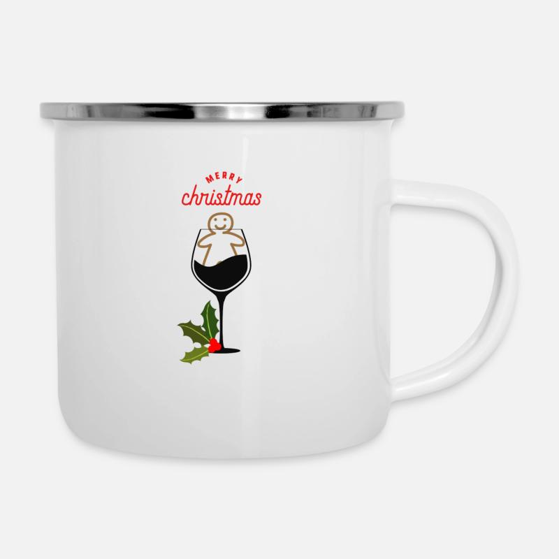 Weihnachten - Emaille-Tasse - Weiß
