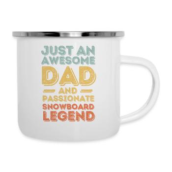 Papa Snowboard rétro - Tasse émaillée - blanc - Droite