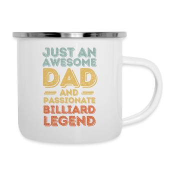Papa Billiard retro - Emaille-Tasse - Weiß - Rechts