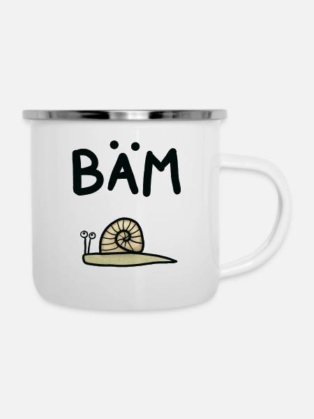 BÄM - Emaille-Tasse - Weiß