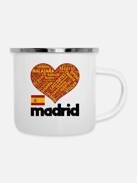 Madrid - Emaille-Tasse - Weiß