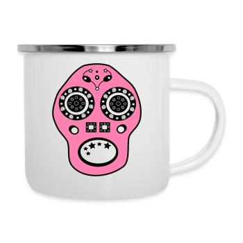 Skull - Emaille-Tasse - Weiß - Rechts