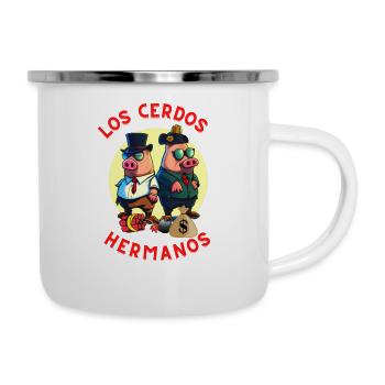 Les frères cochons - Tasse émaillée - blanc - Droite