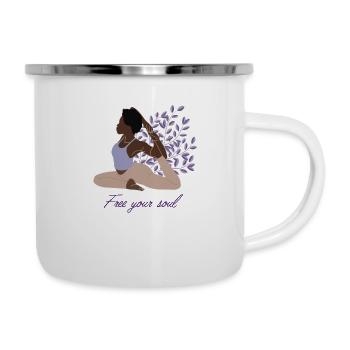 Libérez votre âme Kundalini Ashtanga Hatha Asanas - Tasse émaillée - blanc - Droite