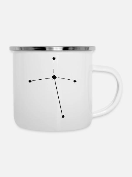 Sternbild - Emaille-Tasse - Weiß