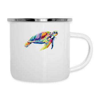 Polygon Tortoise Aquatic Turtle - Camper Mug - white - Right