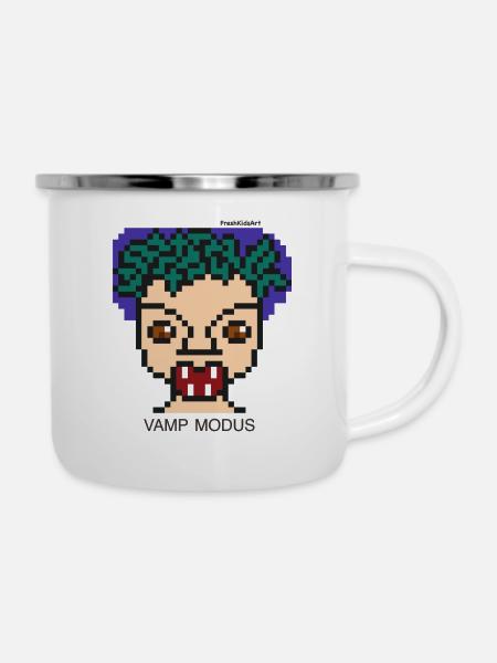 Vamp Modus - Emaille-Tasse - Weiß