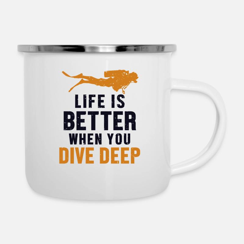 Life Is Better When You Dive Deep Goggles - Camper Mug - white