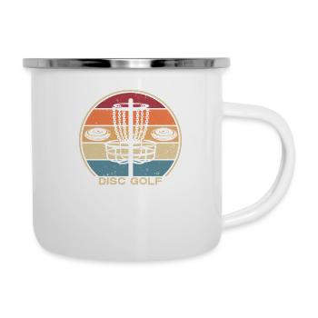Retro Frisbee Golf Basket Disc Disc Golfer - Tasse émaillée - blanc - Droite