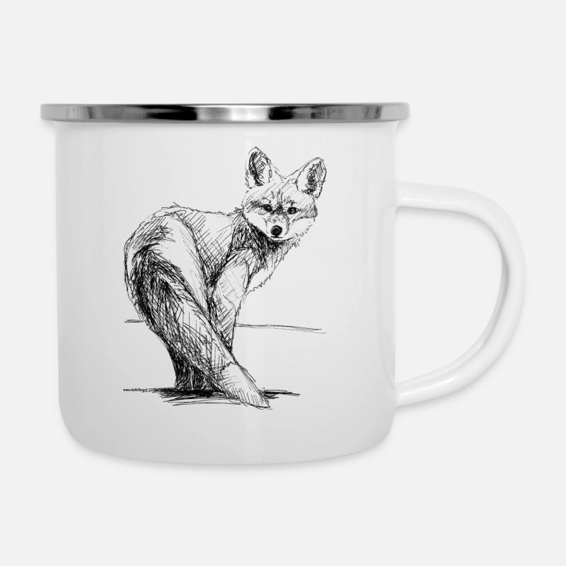 Renard - Tasse émaillée - blanc