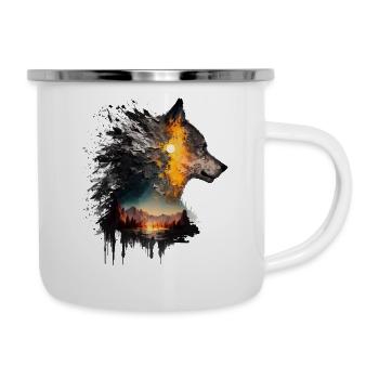 Wolf Gift Howling Wolves Animal Animal Motif Hunting - Camper Mug - white - Right