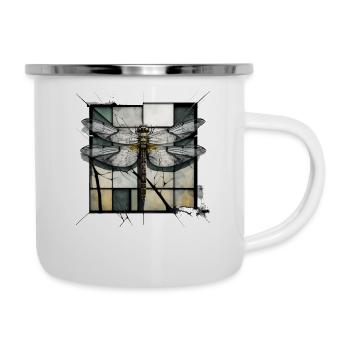Libelle Insekten Kunst Geschenk Kunstwerk Tier - Emaille-Tasse - Weiß - Rechts