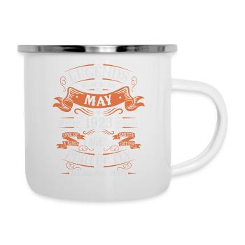 Mai 1923 Vintage Geburtstagsgeschenk - Emaille-Tasse - Weiß - Rechts
