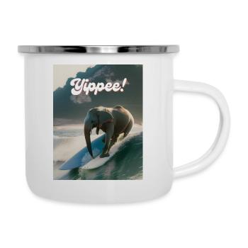 Hurra! - Emaille-Tasse - Weiß - Rechts