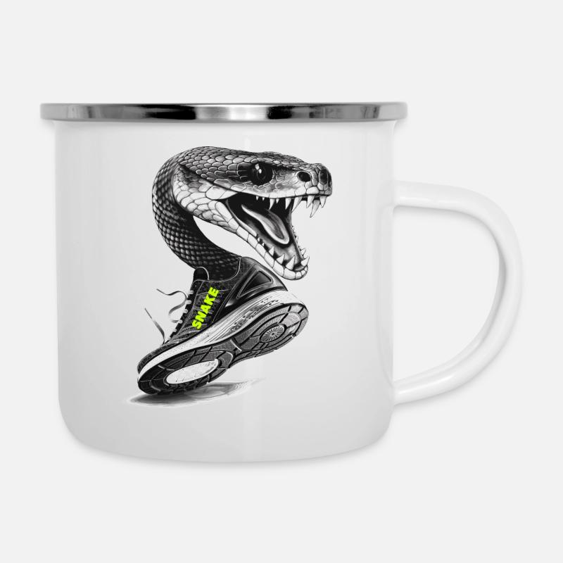 snake - Emaille-Tasse - Weiß