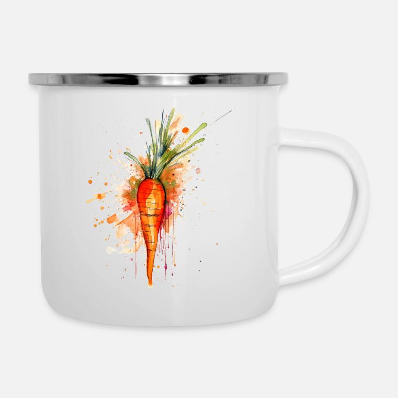 Carotte - résumé - Tasse émaillée - blanc
