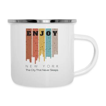 New York The City That Never Sleeps - Emaille-Tasse - Weiß - Rechts