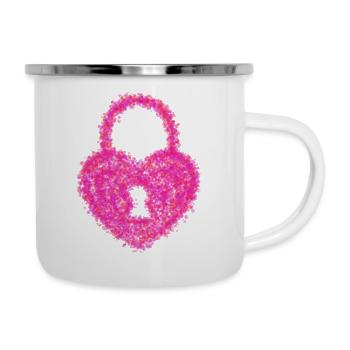 HERZVERSCHLUSS - Emaille-Tasse - Weiß - Rechts