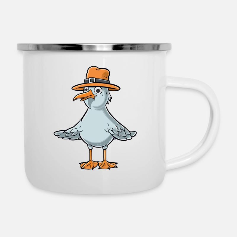 Mouette drôle - Tasse émaillée - blanc
