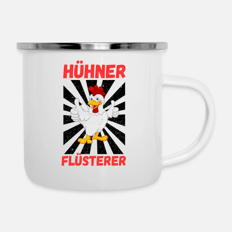 Hühner Flüsterer - Emaille-Tasse - Weiß