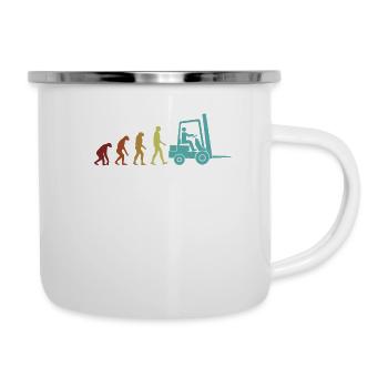 Forklift Evolution Geländestapler Teleskoplader - Emaille-Tasse - Weiß - Rechts