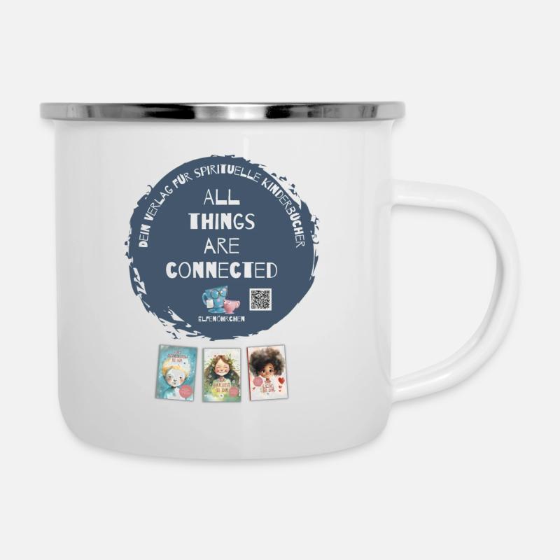 All things are connected - Emaille-Tasse - Weiß