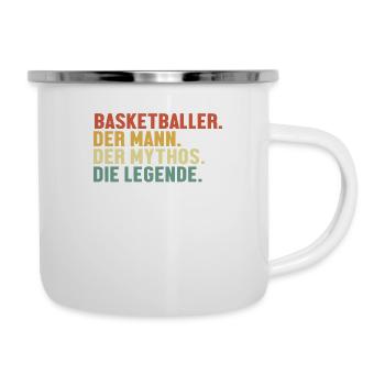 Basketballer Mann Mythos Legende Basketballer - Emaille-Tasse - Weiß - Rechts