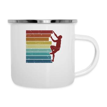 Escalade de bloc rétro Escalade de vitesse Escalade sportive - Tasse émaillée - blanc - Droite