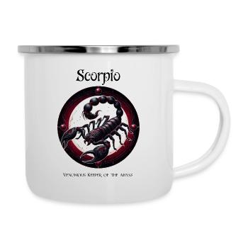 Scorpio Mystique: Gothic Geburtstagsgeschenk - Emaille-Tasse - Weiß - Rechts