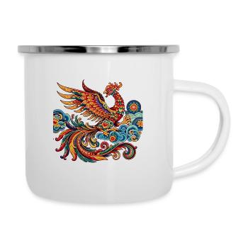 Phénix chinois traditionnel vibrant - Tasse émaillée - blanc - Droite