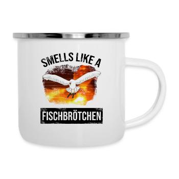 Seagull chasse poisson rouleau - mouette nord allemand moin - Tasse émaillée - blanc - Droite