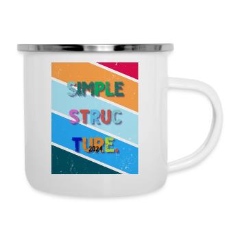 Schlichtes Design. Einfache Struktur 2024. - Emaille-Tasse - Weiß - Rechts
