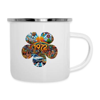1972 (fleur) - Tasse émaillée - blanc - Droite
