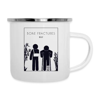 Fractures osseuses Chinois Hanzi Os cassé Os - Tasse émaillée - blanc - Droite