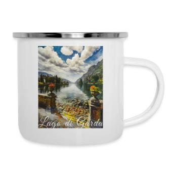 Lago di garda,Gardasee,see,landschaft - Emaille-Tasse - Weiß - Rechts