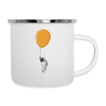 Astronaut floating on balloon - Camper Mug - white - Right