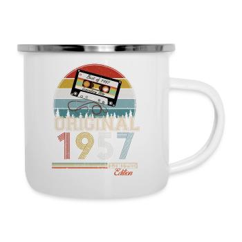 Cadeau rétro élégant : 1957 Vintage - Tasse émaillée - blanc - Droite