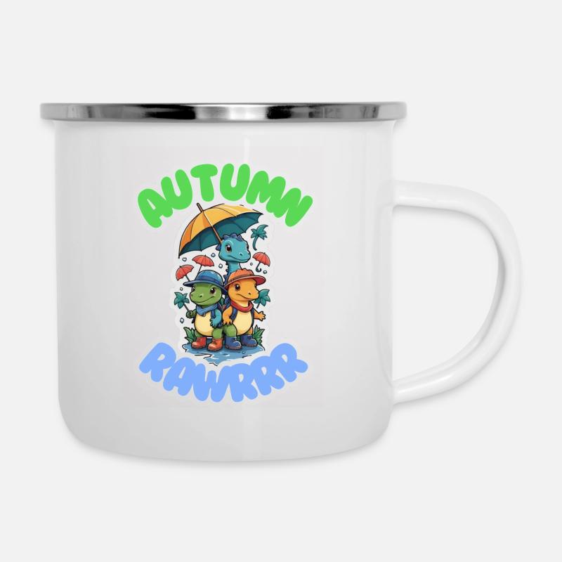 HERBST RAWRRR - Emaille-Tasse - Weiß