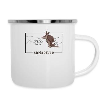 Michelangelo Kreation von Adam Armadillo Pink - Emaille-Tasse - Weiß - Rechts