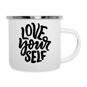 Liebe dich Selbst - Emaille-Tasse - Weiß - Rechts