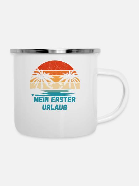 Mein erster Urlaub - Emaille-Tasse - Weiß
