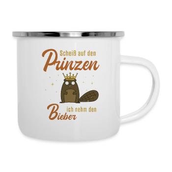 Ich nehm den Bieber Castor eurasien d'Amérique du Nord - Tasse émaillée - blanc - Droite