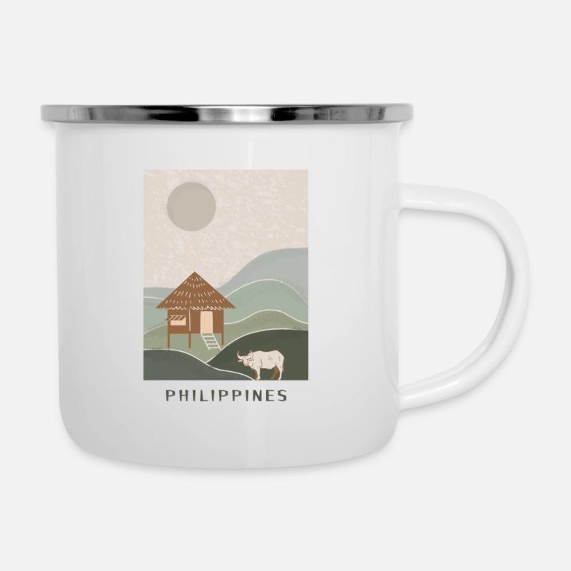 Nature Philippines - Emaille-Tasse - Weiß
