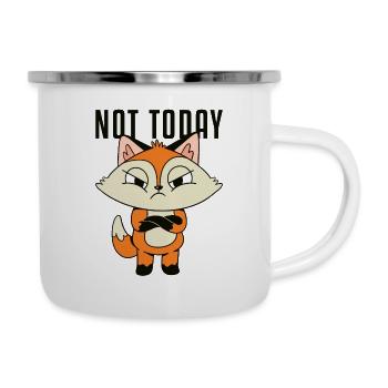 Nicht heute Canidae Caninae Rotfuchs Fuchs Liebhaber Fuchs - Emaille-Tasse - Weiß - Rechts