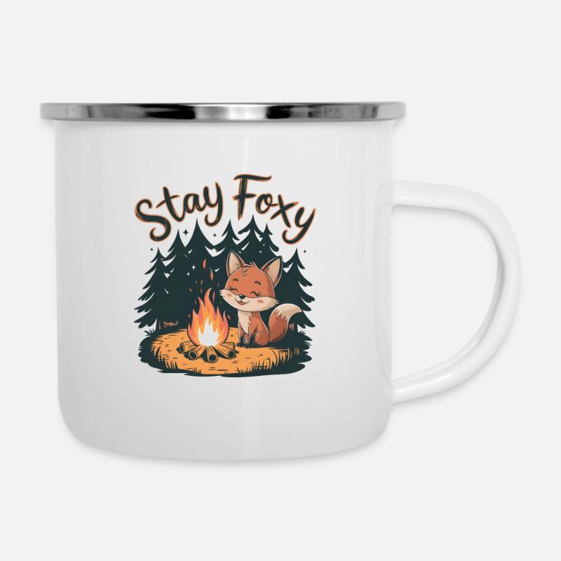 Restez Foxy - Tasse émaillée - blanc