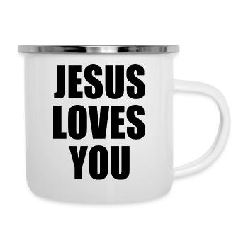 Jesus loves you - Camper Mug - white - Right