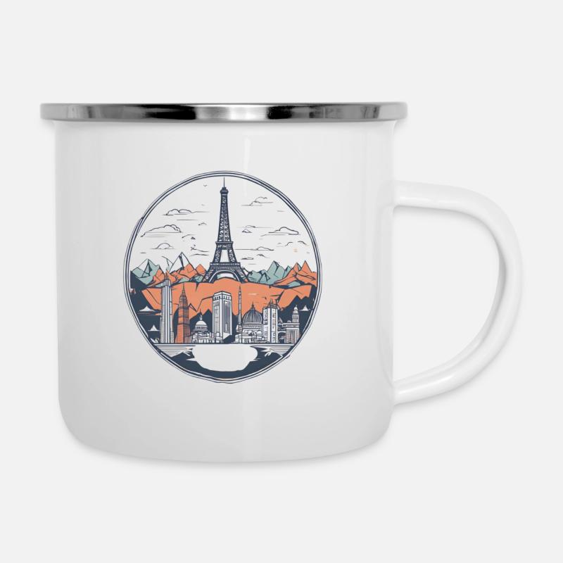 TRAVEL : PARIS EDITION - Emaille-Tasse - Weiß